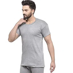 uzarus Men's Half Sleeves Solid Round Neck Thermal TOP image 3