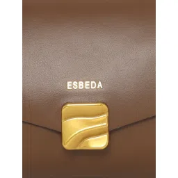ESBEDA Women Coffee Brown Structured Crafted Sling Bag image 2