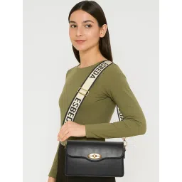 ESBEDA Women Black Twist Satchel Sling Bag image 1