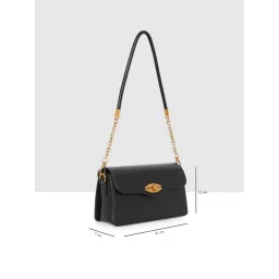 ESBEDA Women Black Twist Satchel Sling Bag image 4