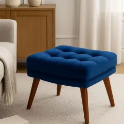 JABRIX Soft Cushion Ottoman Stool for Living Room - Blue-picture-25