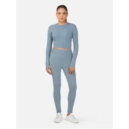 Wear Jukebox Sculptflex Seamless Blue Crop Top with Tights (Set of 2)-picture-22