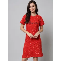 SEPHANI Red Printed Night Dress image 4