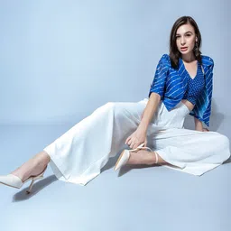 GARDEN PARTY Printed Pure Cotton Relaxed-Fit Top With Trousers & Waistcoat image 4