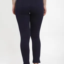 TAG 7 Pack of 2 Olive And Navy Blue Solid Kurti Pants image 3