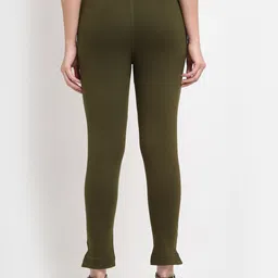 TAG 7 Pack of 2 Olive And Navy Blue Solid Kurti Pants image 4