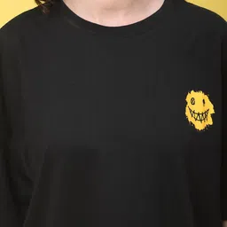 DOOR74 Graphic Printed Drop-Shoulder Sleeves Cotton Loose T-shirt image 2