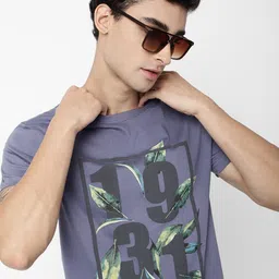 AD By Arvind Men Typography Slim Fit Cotton T-shirt image 4