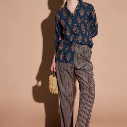 all about you Ethnic Motifs Printed Cotton Shirt & Trouser Co-Ords Set image 2