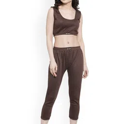 UZARUS Sleeveless Cotton Crop Top & Capri-picture-11