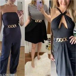 cpd empire Nylon Chain Buckle Skinny Stretch Adjustable Waist Belt Stylish Design Belts Kanduro-Belt For Fancy Girls And Women, Designer Girl image 4