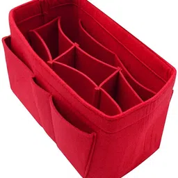 Advance Geotextiles Women Felt Purse Organizer Insert for Ladies Handbag, Tote, Hobo Bag Storage Purse Divider, Multiple Storage Compartment - Red(8.85x4.5x5.5) inch (Small) image 1