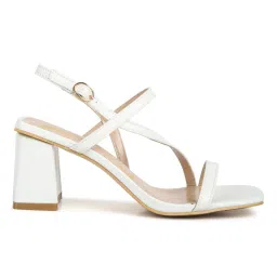 London Rag Off White Croc Textured Block Heel Sandals-picture-21
