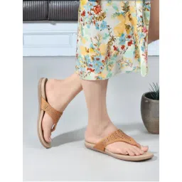 Carlton London Tan Slip-On Round Toe Festive Women Flats-image-69