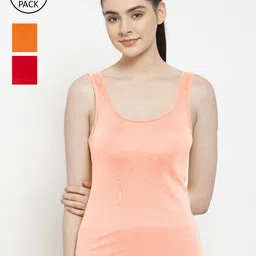 Friskers Women Pack Of 3 Cotton Tank Tops-picture-38