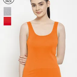 Friskers Women Pack Of 3 Cotton Tank Tops-picture-18