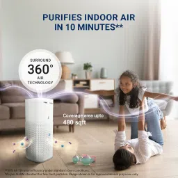 EUREKA FORBES Smart 355 Air Purifier with Surround 360 Degree Air Intake Technology (4-Stage Advanced Air Filtration, White) image 3