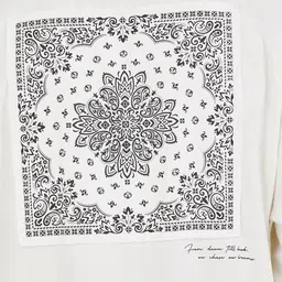 Styli White Cotton Back Printed Applique Patch Boxy Fit Tee image 2
