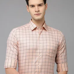 Arrow Pure Cotton Manhattan Slim Fit Windowpane Checked Textured EasyPress Formal Shirt image 1