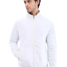 maykr Casual Jacket,White Jacket,Men Winter Jacket,Stylish Jacket,Light Weight Jacket,Full Sleeve Polyster Bomber Jacket,Jacket For Men,jacket11. image 1