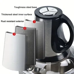 4tens Stainless Steel Electric Meat Grinders with Bowl Heavy for Kitchen Food Chopper Vegetable Fruit Mixer Blender Chopper Juicer for Onion,Nuts Blender (Meat Grinder Steel with Handle 3ltr, 3 LTR) image 2