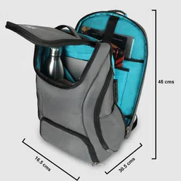 HRX by Hrithik Roshan Grey Unisex Anti-Theft Backpack with Shoe Pocket image 5