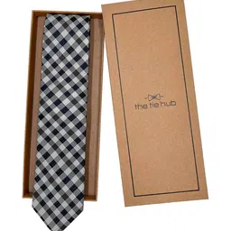 The Tie Hub Men Checked Skinny Tie image 1