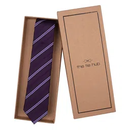 The Tie Hub Men Striped Silk Broad Tie-image-90