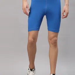 JUMP USA Men Blue Solid Rapid Dry-Fit Training Short Tights-picture-23