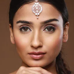 Jazz and Sizzle Rose Gold-Plated AD-Studded Maang Tikka image 5