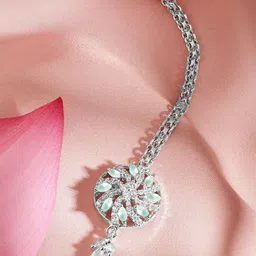 Rubans Rhodium-Plated Artificial Stones Studded Maang Tikka Head Jewellery-picture-18