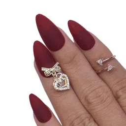 BEROMT Bow Charms Salon Finish Press-On Matte False Nail Tips Kit - BFNC05BC image 2