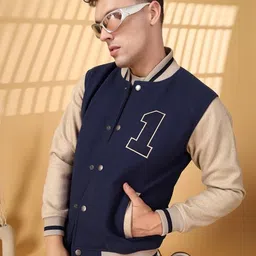 chkokko Men Varsity Stylish Letterman Long Sleeves Winter Jacket image 3