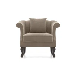 aara craft by urban ladder Darya 1 Seater Sofa In Cloudy Beige Velvet image 2