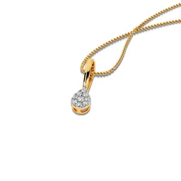 caratlane 9 KT Yellow Gold Perry Pear Diamond Pendant for Women image 4