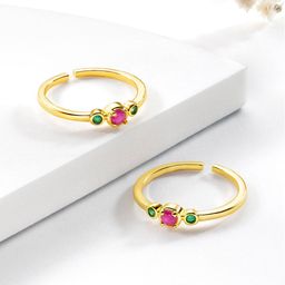 Peora Gold-Plated & CZ Stone-Studded Toe Rings-picture-17