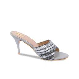 UMNOVE Embellished & Embroidered Open Toe Stiletto Heels image 5