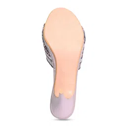 UMNOVE Embellished & Embroidered Open Toe Stiletto Heels image 2