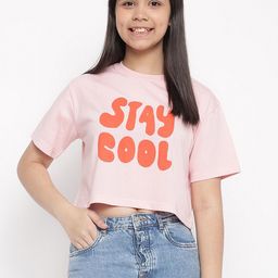 Lil Tomatoes Girls Typography Printed Boxy Crop Top-picture-31