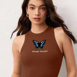 TABADTOD Graphic Print Crop Fitted Top-image-52