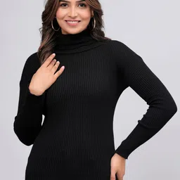 BAESD Girls High Neck Woollen Fitted Top-picture-34