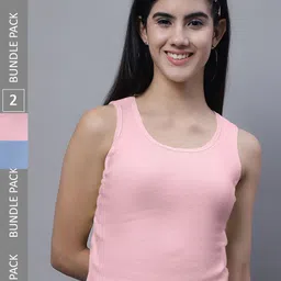 FBAR Pack Of 2 Sleeveless Bio Washed Pure Cotton Tank Tops-picture-19