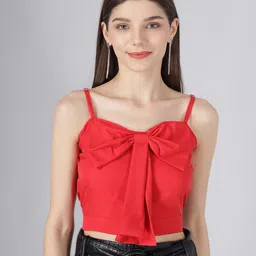 BAESD Shoulder Straps Bow Detail Crop Top-picture-27