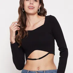 Madame Square Neck Fitted Crop Top-picture-33