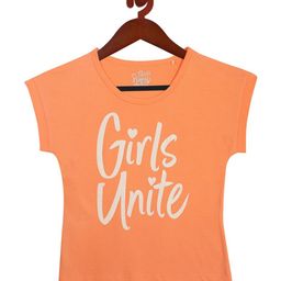 Tiny Girl Girls Peach-Coloured Printed Extended Sleeves Top-picture-16
