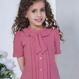 Peppermint Girls Short Sleeves Tie-Up Neck Top-picture-15