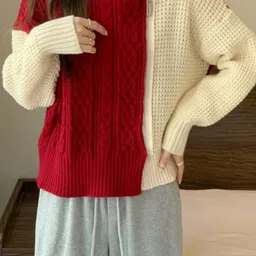 StyleCast Red Teen Girls Colourblocked Top-picture-12