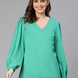 Oxolloxo Puff Sleeve Puff Sleeve Crepe Top-picture-32