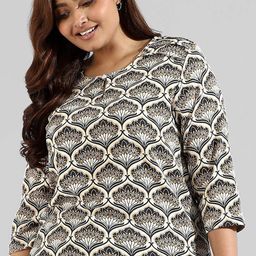 Instafab Plus Women Plus Size Floral Print Keyhole Neck Top-picture-33