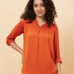 Globus Collared Roll Up Sleeve Shirt Style Work Wear Top image 1